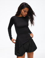 Женский асимметричный лонгслив со сборками - BERSHKA