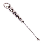 Серебристые металлические подвижные анальные шарики Anal Movable 6-Balls With Ring - 32 см. (Цвет: серебристый)