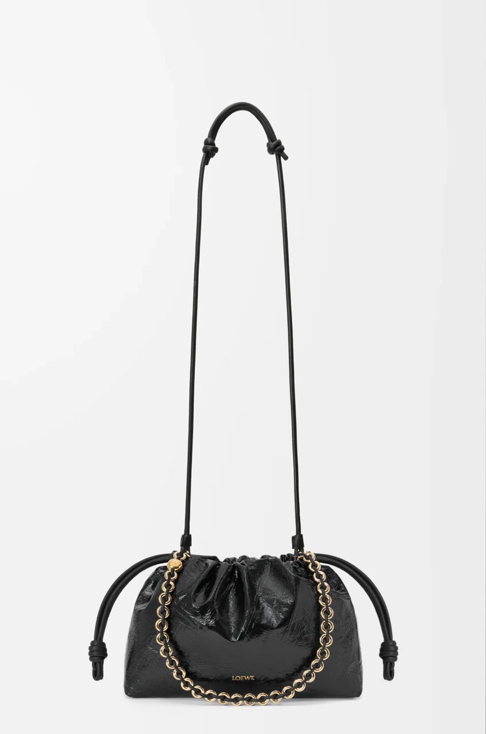 Loewe Средняя сумка Flamenco с имитацией рыбы-миксины, черный