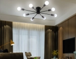 Потолочный светильник в стиле лофт TR80411/8 BK черный E27/8 max 60W D950*150
