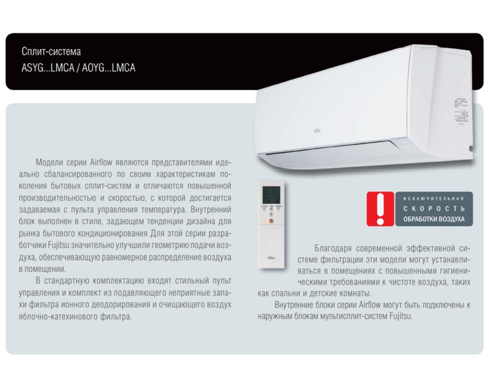 Сплит-система Fujitsu ASYG12LMCA/AOYG12LMCA inverter