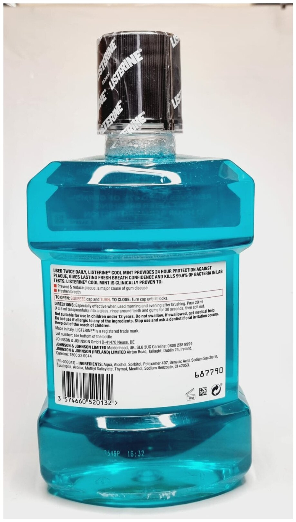 Listerine COOL MINT жидкость для полоскания рта 1000 мл (Из Финляндии)