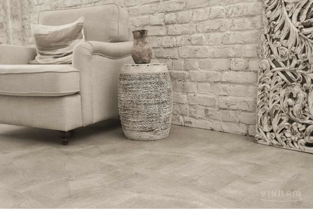 Кварц-винил Клеевой LVT Vinilam Ceramo Stone Glue 950x480 LVT 2,5 мм Бетонная Смесь 4.56 м2