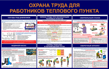 Информационный стенд "Охрана труда для работников теплового пункта"
