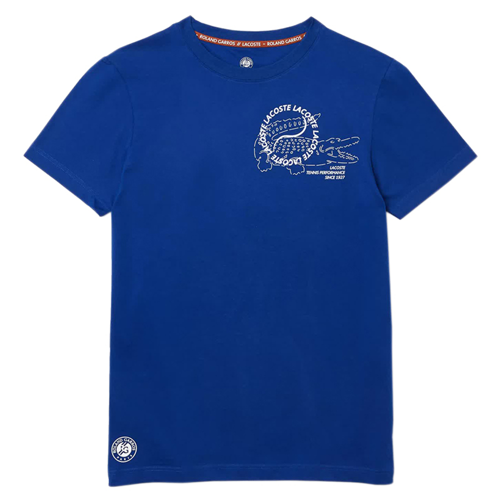 Мужская теннисная футболка Lacoste Roland Garros Men T-Shirt - blue/white