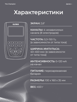 Электростимулятор Globus The Champion, 441 программа