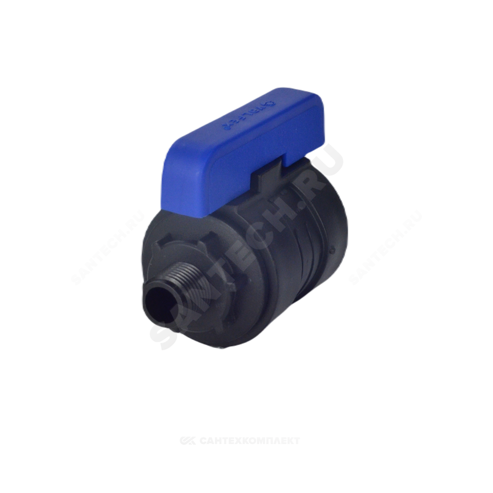 Кран шаровой компрессионный ПЭ Ду 20 3/4"x3/4" НР/НР Ру16 VALFEX 1210220034034
