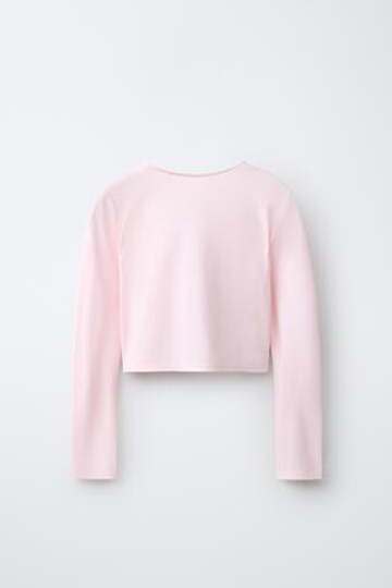 ZARA СПОРТИВНЫЙ ТОП НА ЗАПАХЕ, ПАСТЕЛЬНО-РОЗОВЫЙ