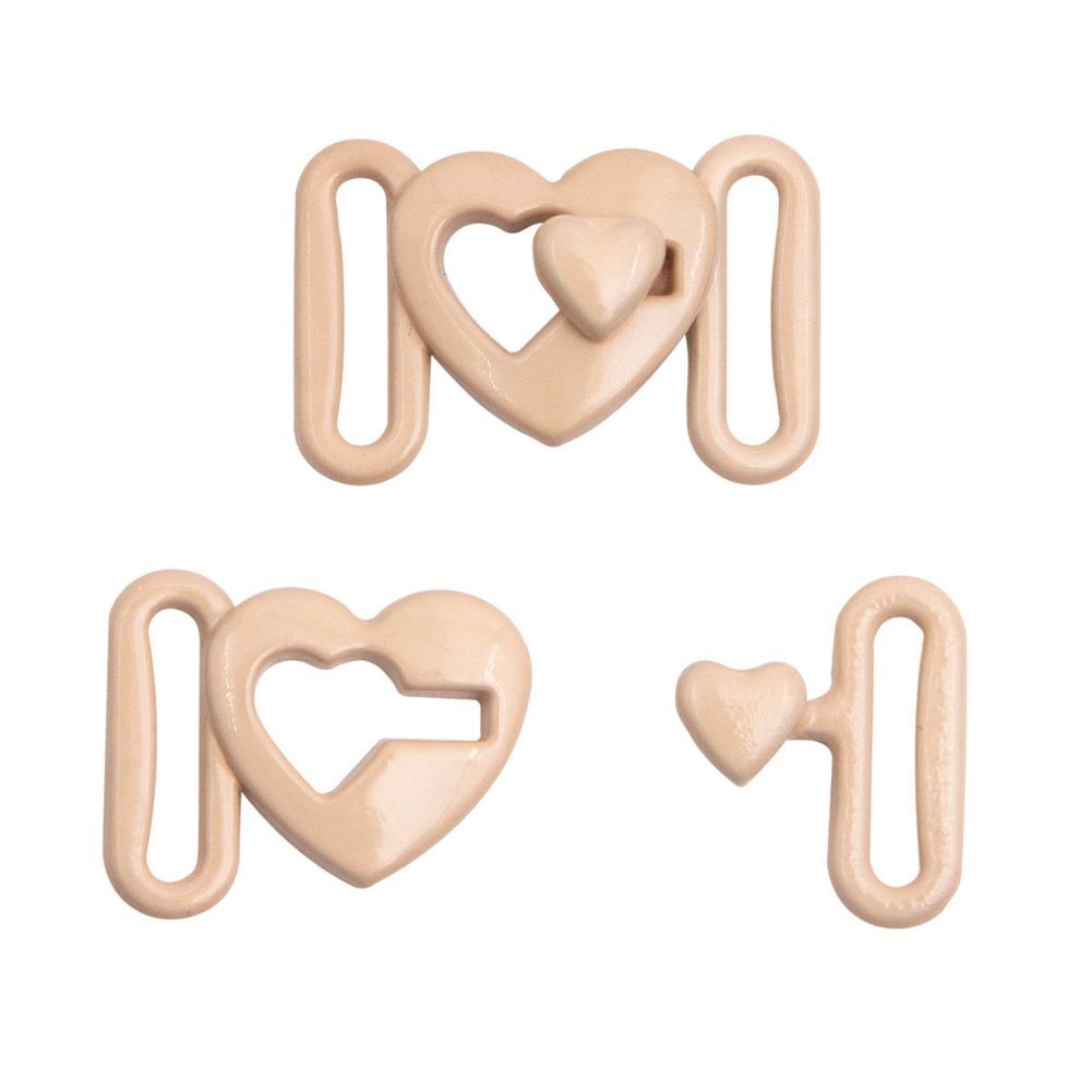 Пряжка-застежка для бюстгальтера металл 8.0 мм, металл/эмаль, C180 телесный, 10 шт