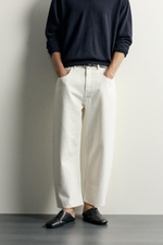 ДЖИНСЫ TAPERED WIDE FIT В ПОЛОСКУ — ZARA