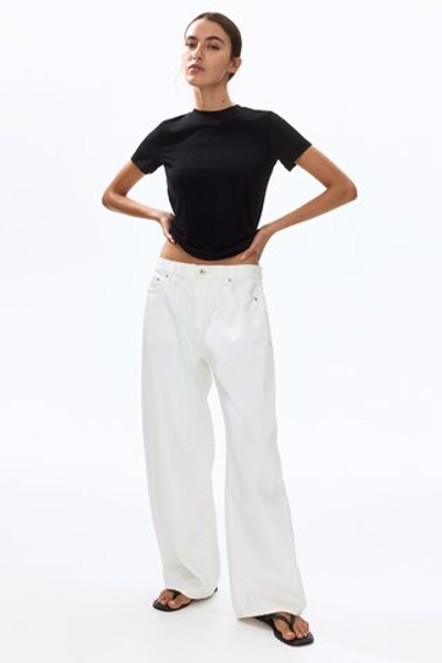 Футболка из вискозы в рубчик - H&M