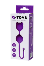 Фиолетовые вагинальные шарики A-Toys с ушками (Цвет: фиолетовый)