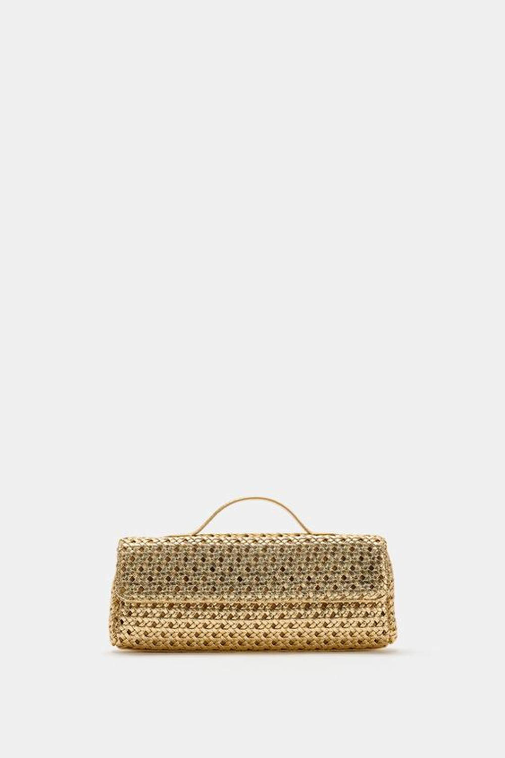 ZARA ПЛЕТЕНЫЙ КЛАТЧ, ЗОЛОТИСТЫЙ