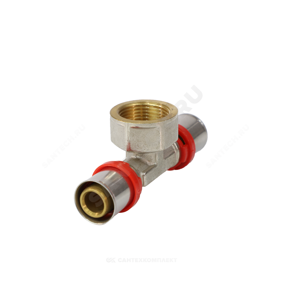 Тройник МП латунь никель пресс Дн 20х1/2"х20 ВР ГОСТ 32415-2013 8011 Aquasfera 8011-02