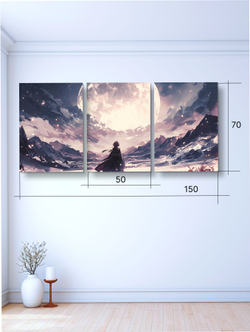 Картина Ночная луна модульная 50x70см 3шт.