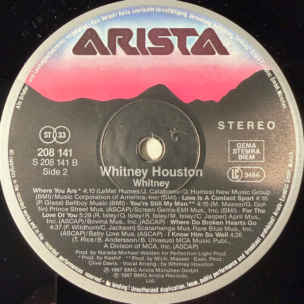 Виниловая пластинка Whitney Houston - Whitney LP