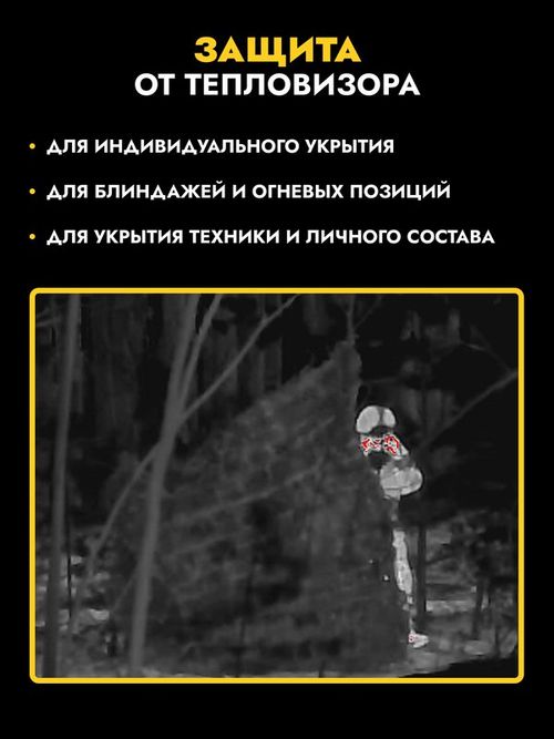 Маскировочный тент одеяло с защитой от тепловизора. Двухсторонний камуфляж Мох/Трава, 3*6м