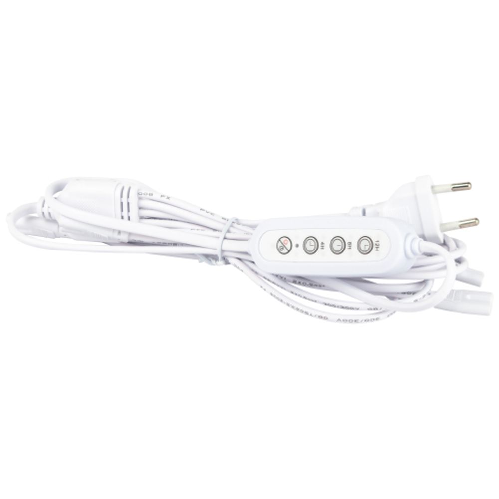 Разветвитель сетевой для линейных светильников ЭРА 4х IEC C7 2pin+timer на 4 точки с таймером 4, 8, 12H 2 м | Аксессуары для фито светильников