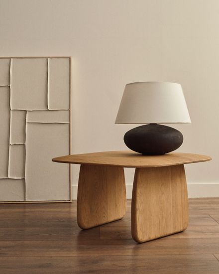 Настольная лампа Nessi из металла с отделкой под черную терракоту
