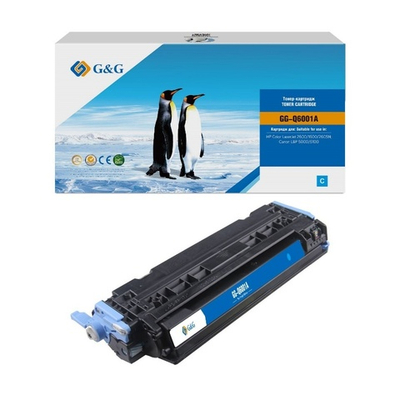 Картридж G&G, аналог HP Q6001A, Canon 707C, голубой (2K)