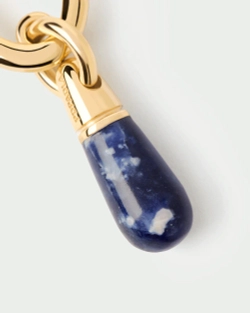 Одиночная серьга Sodalite Jupiter серебро 925 пробы покрытое золотом
