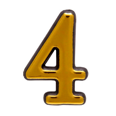 Цифра дверная АЛЛЮР пластик золото "4" /20