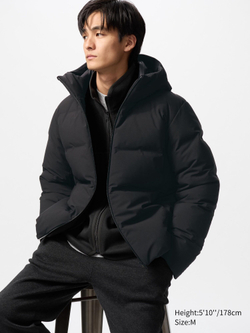 UNIQLO Бесшовная пуховая парка, черный