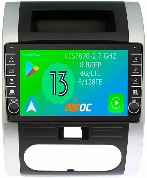 Магнитола для Nissan X-Trail 2007-2014 (T31) - Airoc AB-1207 (кнопки и крутилки), Android 13, Быстрая, SIM-слот, CarPlay