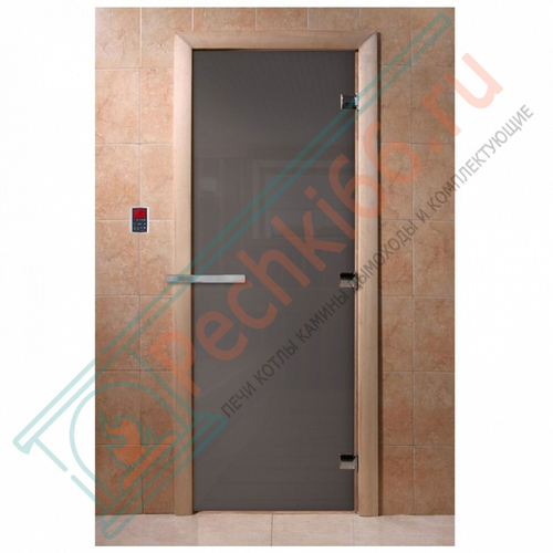 Стеклянная дверь для бани "Сумерки" графит 1900х700 (DoorWood) в Кирове