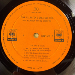 Винтажная виниловая пластинка LP Дюк Эллингтон, Duke Ellington, Duke Ellington's Greatest Hits (Япония 1968) (Без Оби)