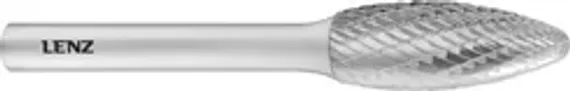 Борфреза твердосплавная LENZ форма L (конус с закругленной головкой), 6х18х6х50 мм, насечка №3, без покрытия, арт. LZBL 020 N3
