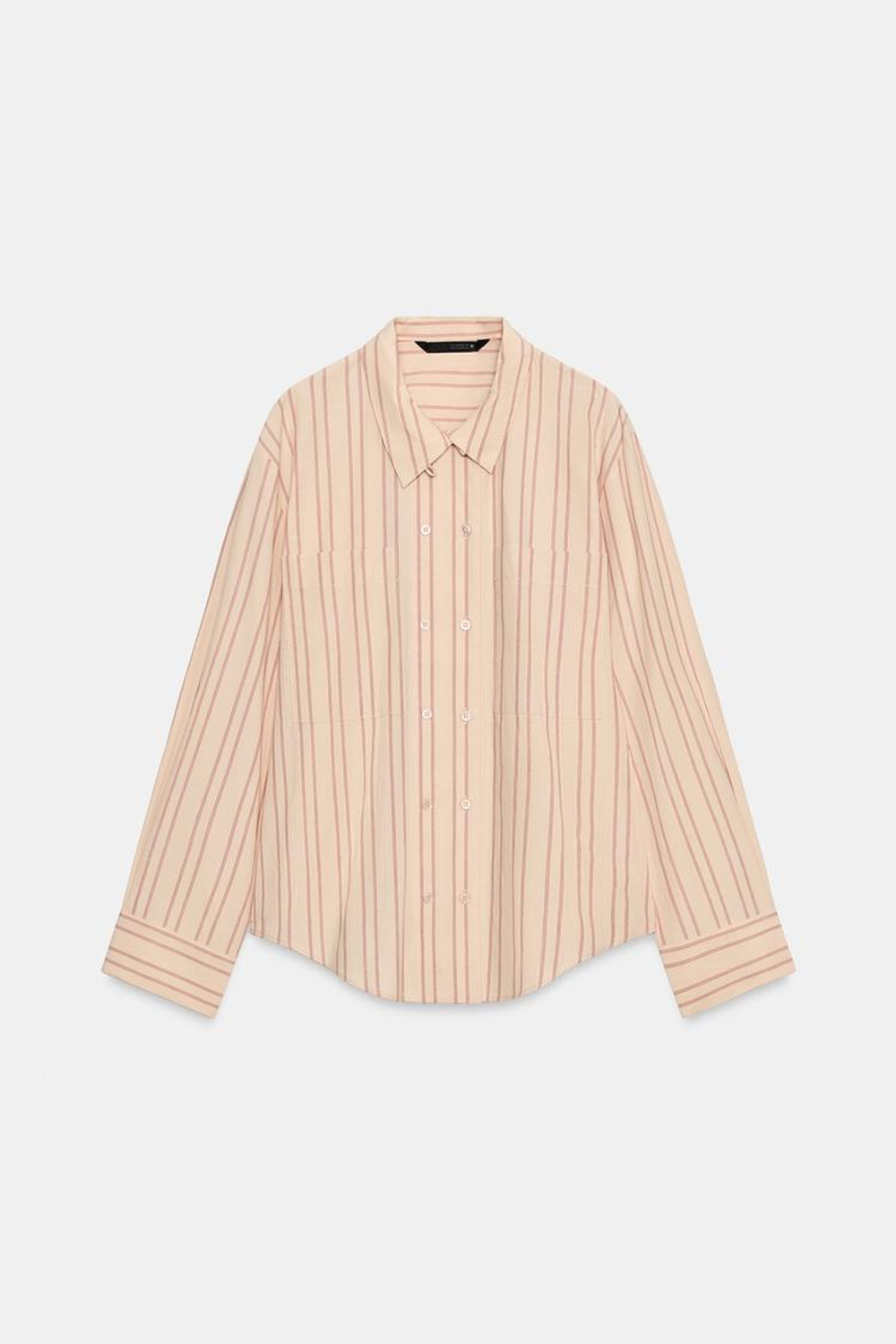 ZARA РУБАШКА В ПОЛОСКУ ZW COLLECTION, КРАСНАЯ ПОЛОСКА