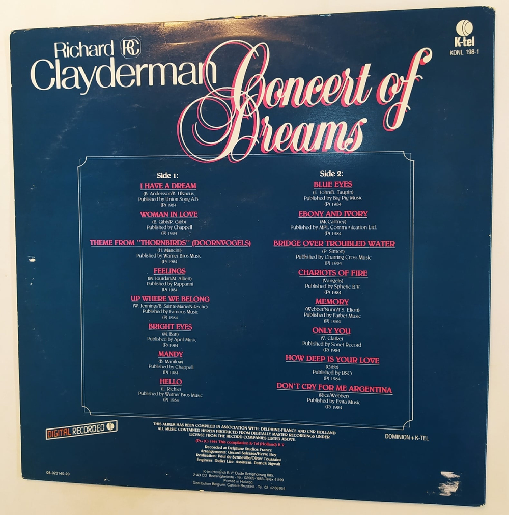Richard Clayderman Concert Of Dreams Holland 1984