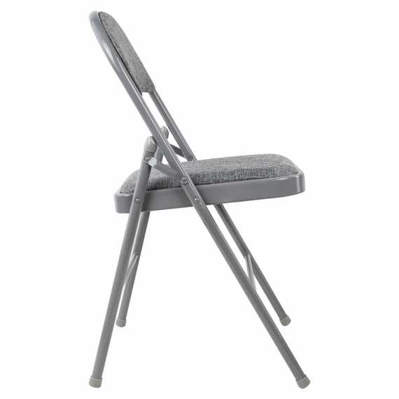 Стул складной BRABIX "Golf Plus CF-003 КОМФОРТ", серый каркас, серая ткань, 532890