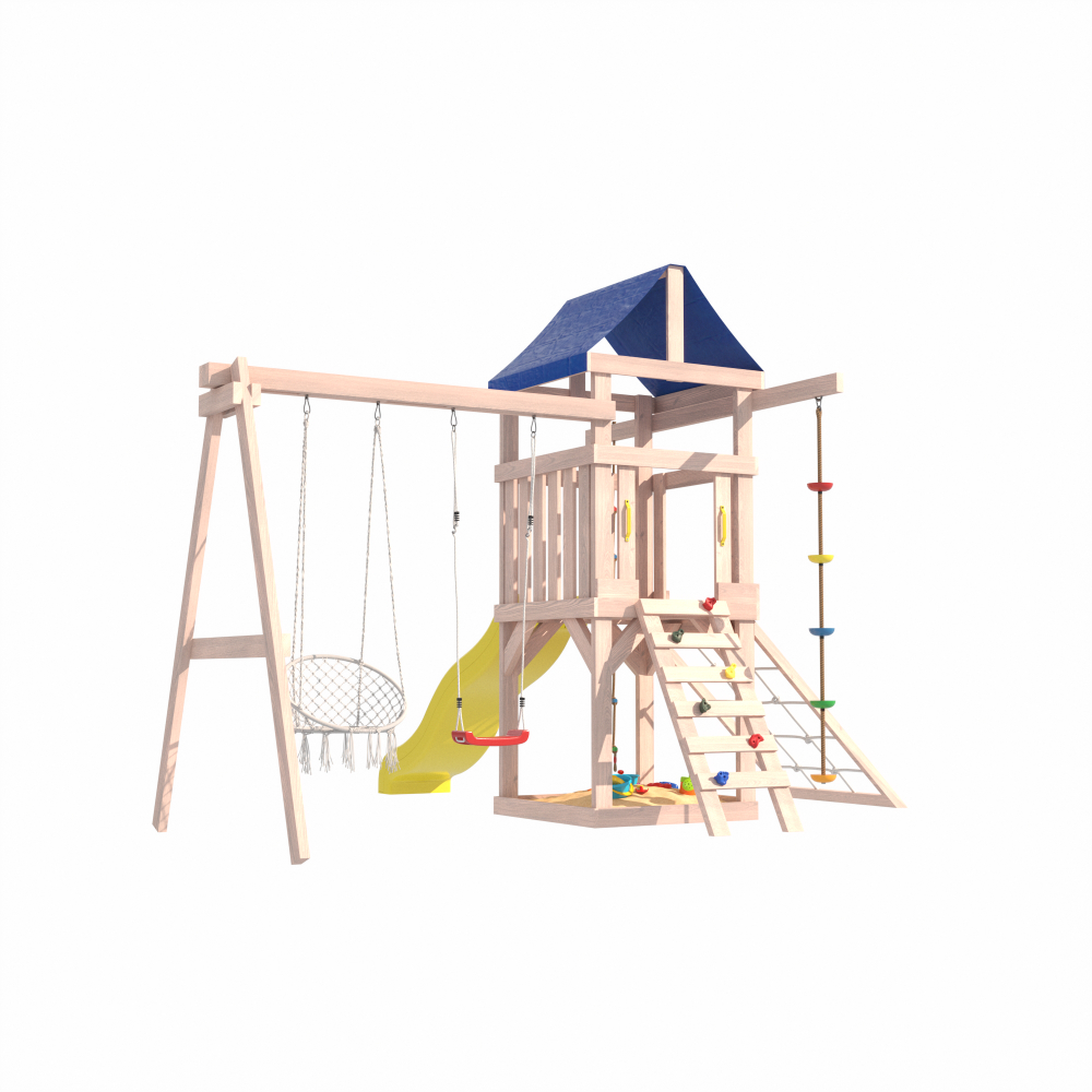 Детская площадка для улицы и дачи Fun Land неокрашенная с мини сеткой