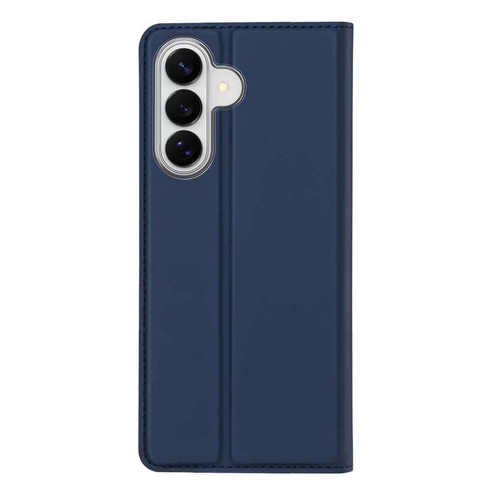 Чехол книжка из кожи синего цвета для Samsung Galaxy S26+ Плюс, серия Skin Pro Series от Dux Ducis
