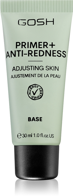 Gosh Primer Plus + - База под макияж, уменьшающая покраснения, 30 ml