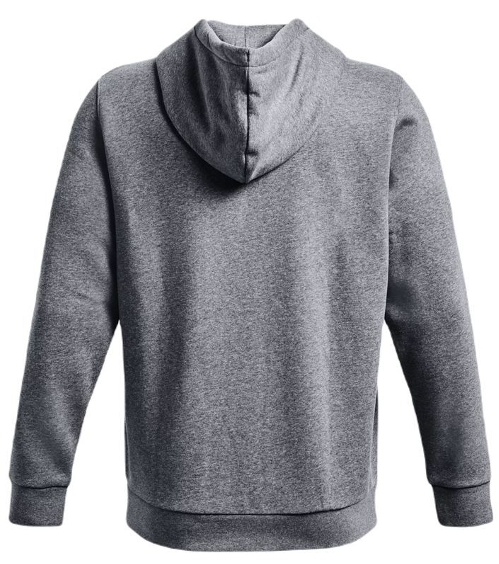 Мужская теннисная кофта Under Armour Men's UA Essential Fleece Full-Zip Hoodie - pitch gray medium heather/white