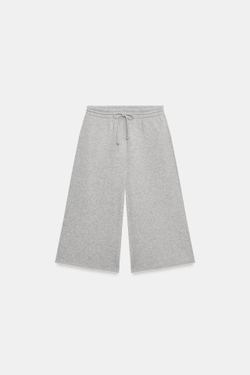 ZARA ДЛИННЫЕ ШОРТЫ ИЗ МЯГКОЙ ТКАНИ, СЕРЫЙ МЕЛАНЖ