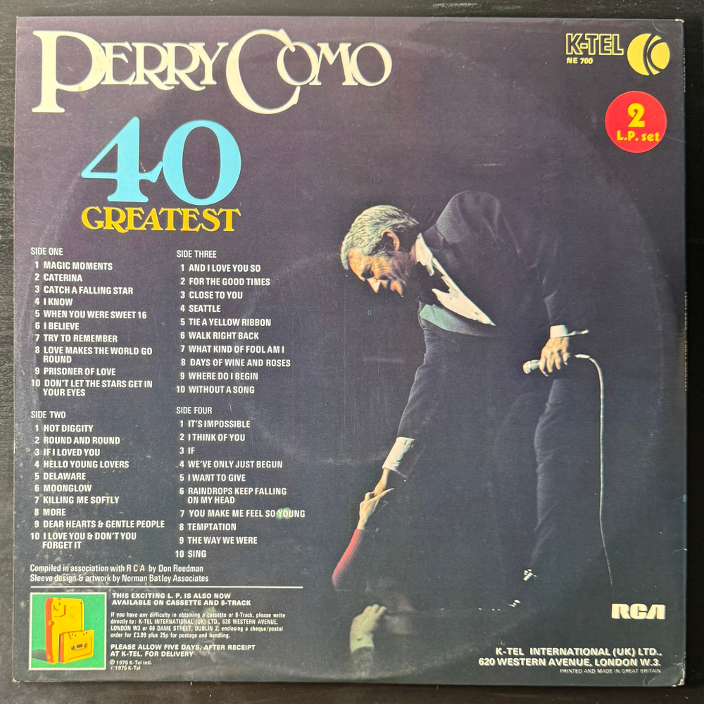 Perry Como ‎– 40 Greatest 2LP (Англия 1975г.)