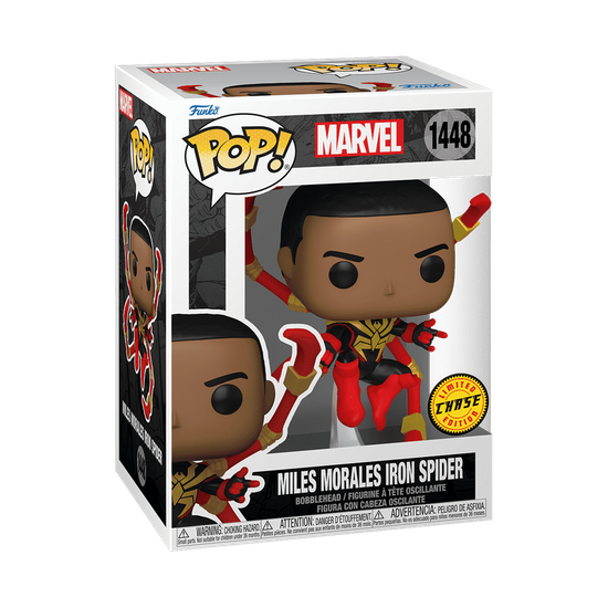 Фигурка Funko POP! Bobble Marvel Comics Miles Morales Iron Spider Chase (1448) — коробка Chase