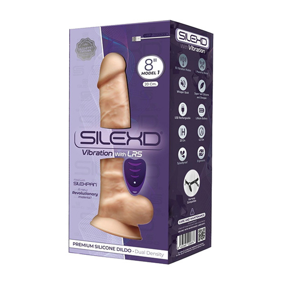 Телесный вибратор-реалистик 20см с пультом ДУ SilexD Premium Silicone Vibration 8" Model 1