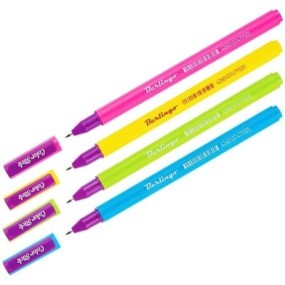 Ручка гелевая 0,5 мм, черная "Color Stick" (Berlingo)