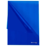 Папка-уголок жесткая прозрачная А4 BRAUBERG UNIVERSAL, синяя, 0,15 мм