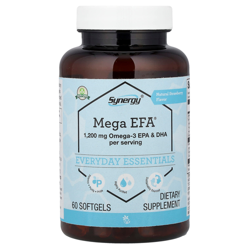 Vitacost, Synergy®, Mega EFA®, Natural Strawberry, 60 Softgels