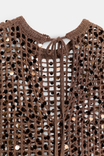 ДЛИННОЕ ТРИКОТАЖНОЕ ПЛАТЬЕ С ПАЙЕТКАМИ — ZARA