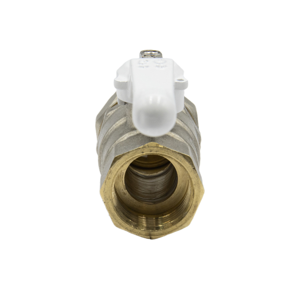 Кран шаровой со сгоном 1/2'' рукоятка БЕЛАЯ с самоуплотняющимся кольцом LD PRIDE