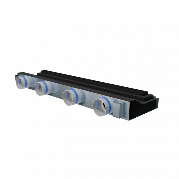 Flexag SHN-1-1000-25-B щелевой диффузор с низкопрофильной КСД под гипсокартон, черный