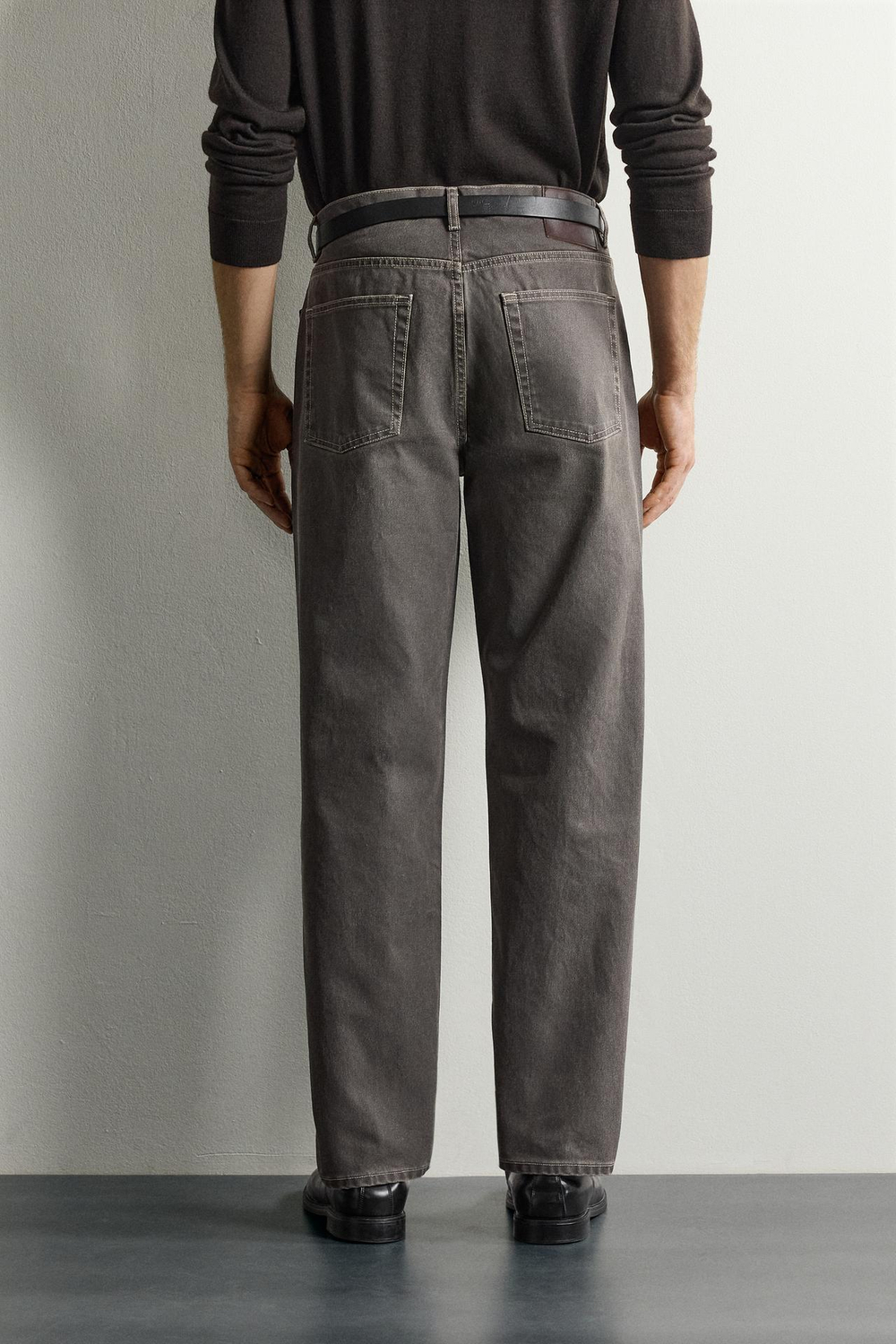 ZARA БРЮКИ STRAIGHT FIT, КОРИЧНЕВЫЙ