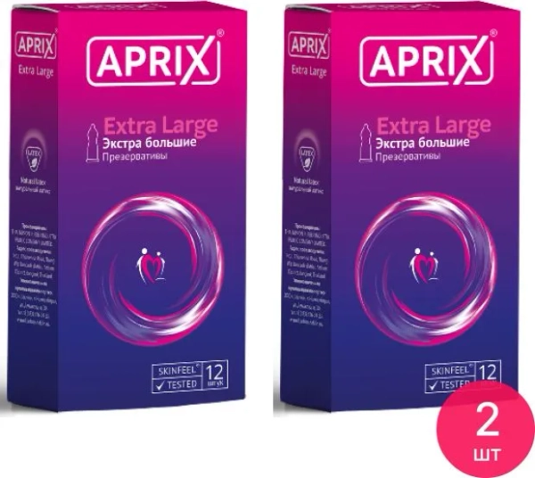 Презервативы APRIX Extra large экстра большие (2 упаковки по 12 шт.)